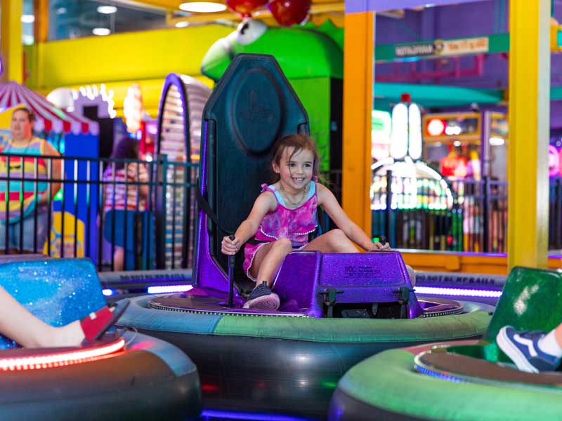 Girl on a bumper car