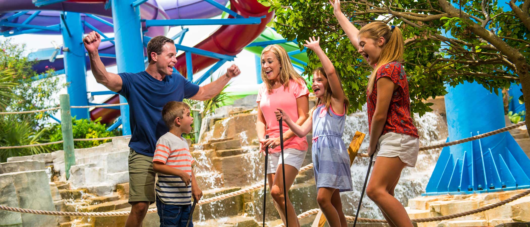 Kids Running Through Water